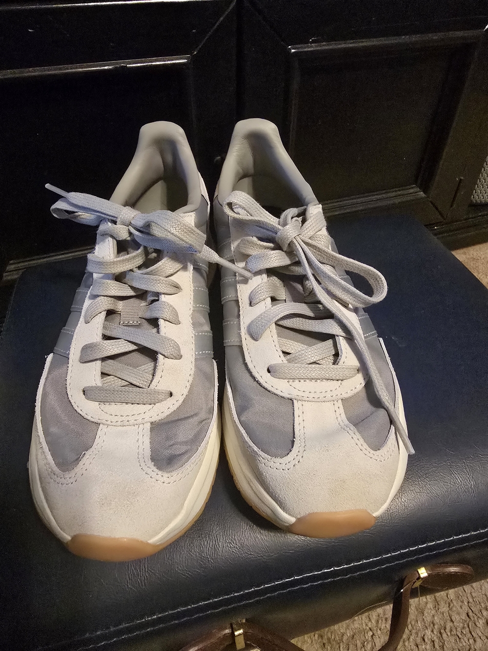 Adidas White and Grey CloudFoam Comfort Sneakers